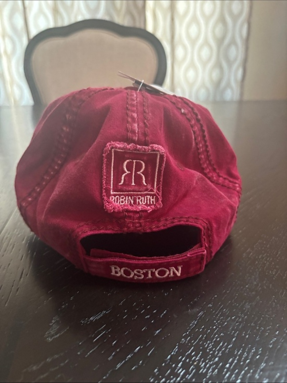Robin Ruth Boston Embroidered Baseball Cap Red OS - Picture 3 of 10